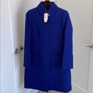 NWT JCrew wool coat in beautiful cobalt blue
